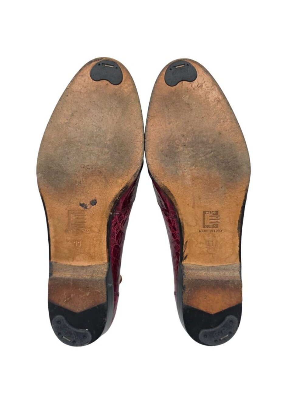 Vintage Crocodile Burgundy David Eden Exotic Italy Loafers Mens 11 Dress Shoes - Picture 3 of 15